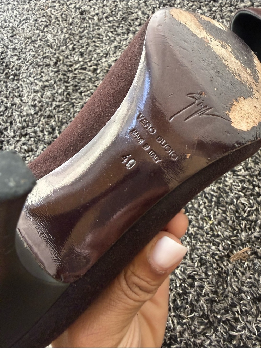 Giuseppe Zanotti Brown Velvet Pointed Toe Stilettos Size 40 - Picture 2 of 12